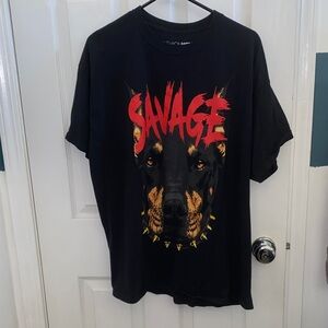 Fashion Nova Black Savage Graphic Tee